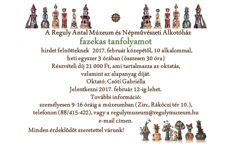 Fazekas tanfolyam a Reguly Antal Múzeum és Népművészeti Alkotóházban